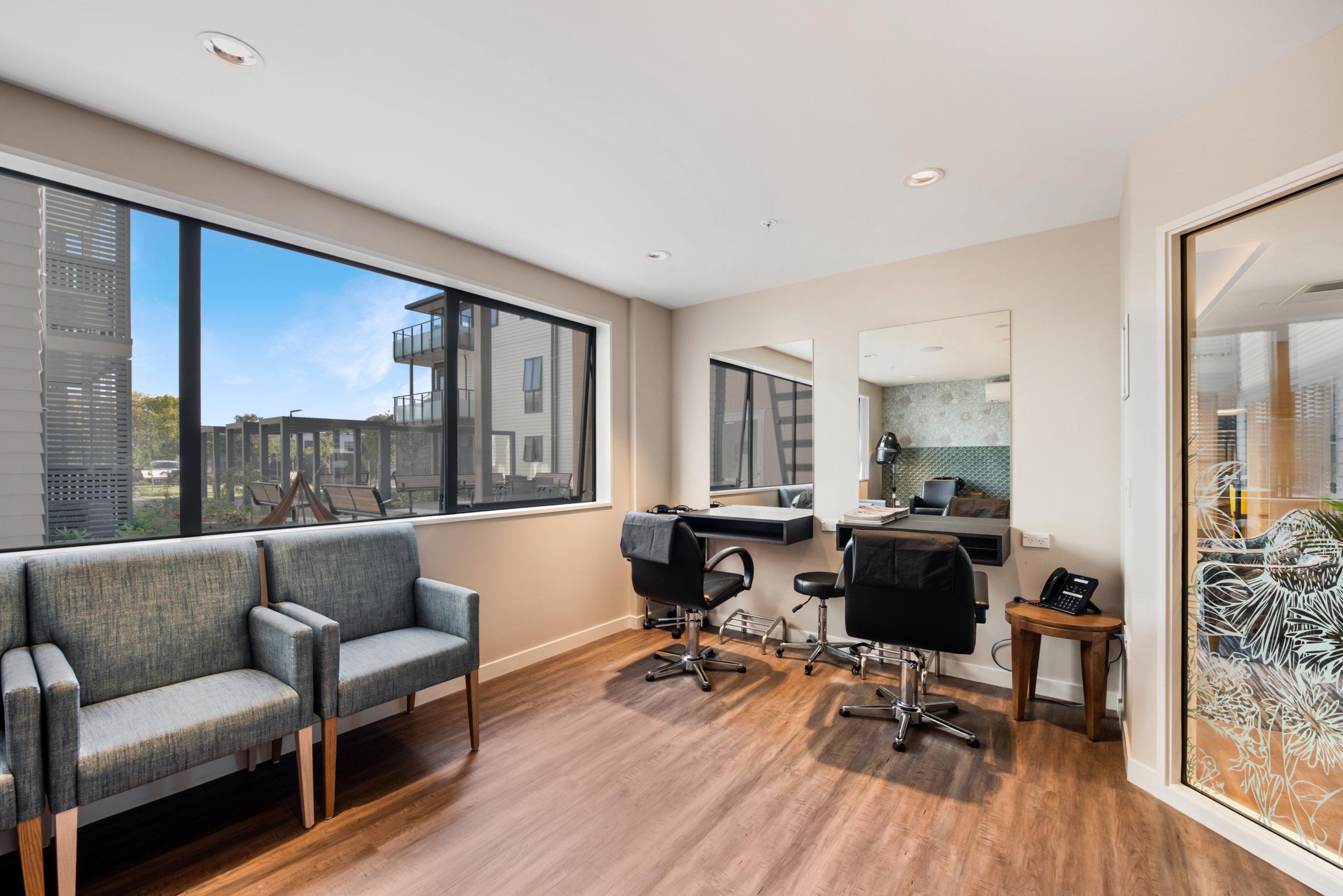 Hair salon at Green Gables retirement village.