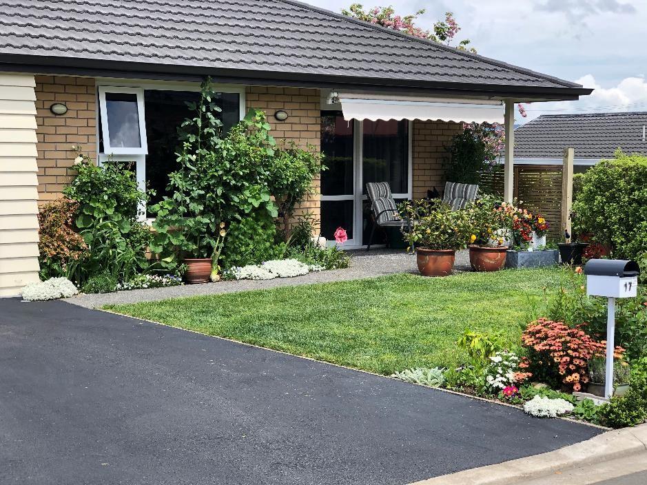 Wharerangi villa front garden/entrance
