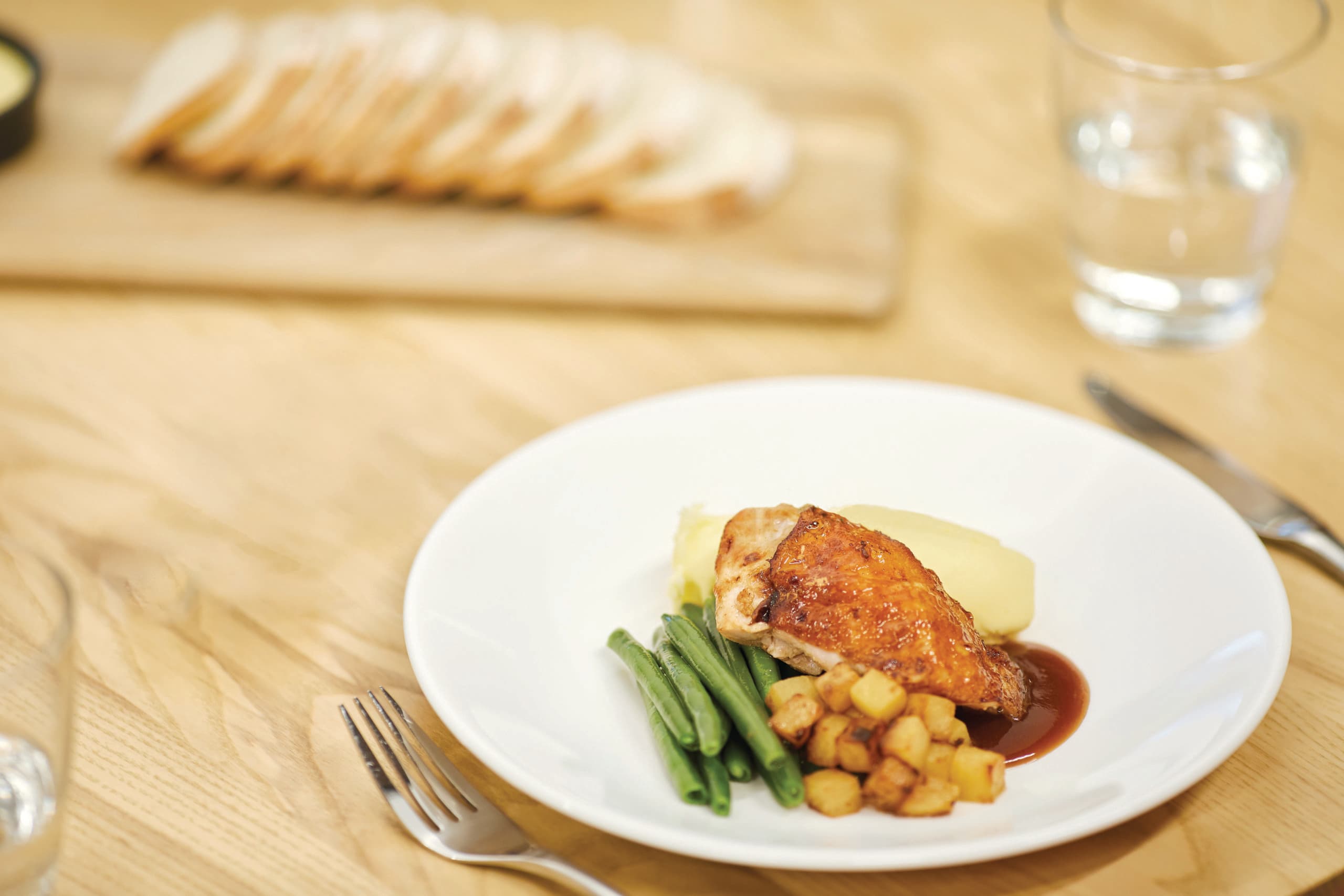 The Sands roast chicken dinner with potatoes