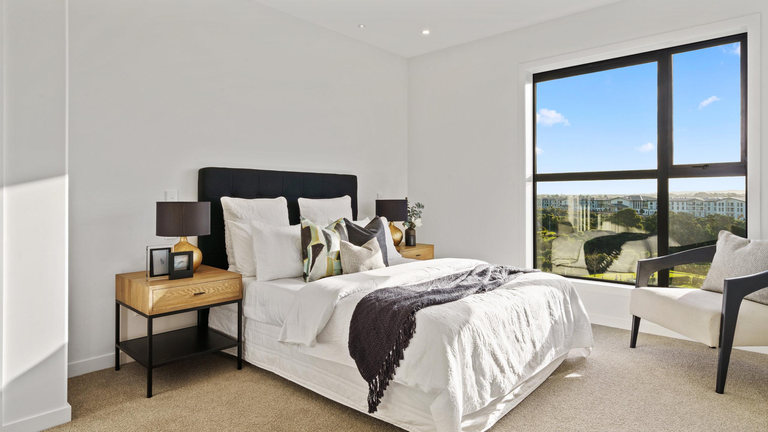 Waterford retirement village luxury apartment bedroom