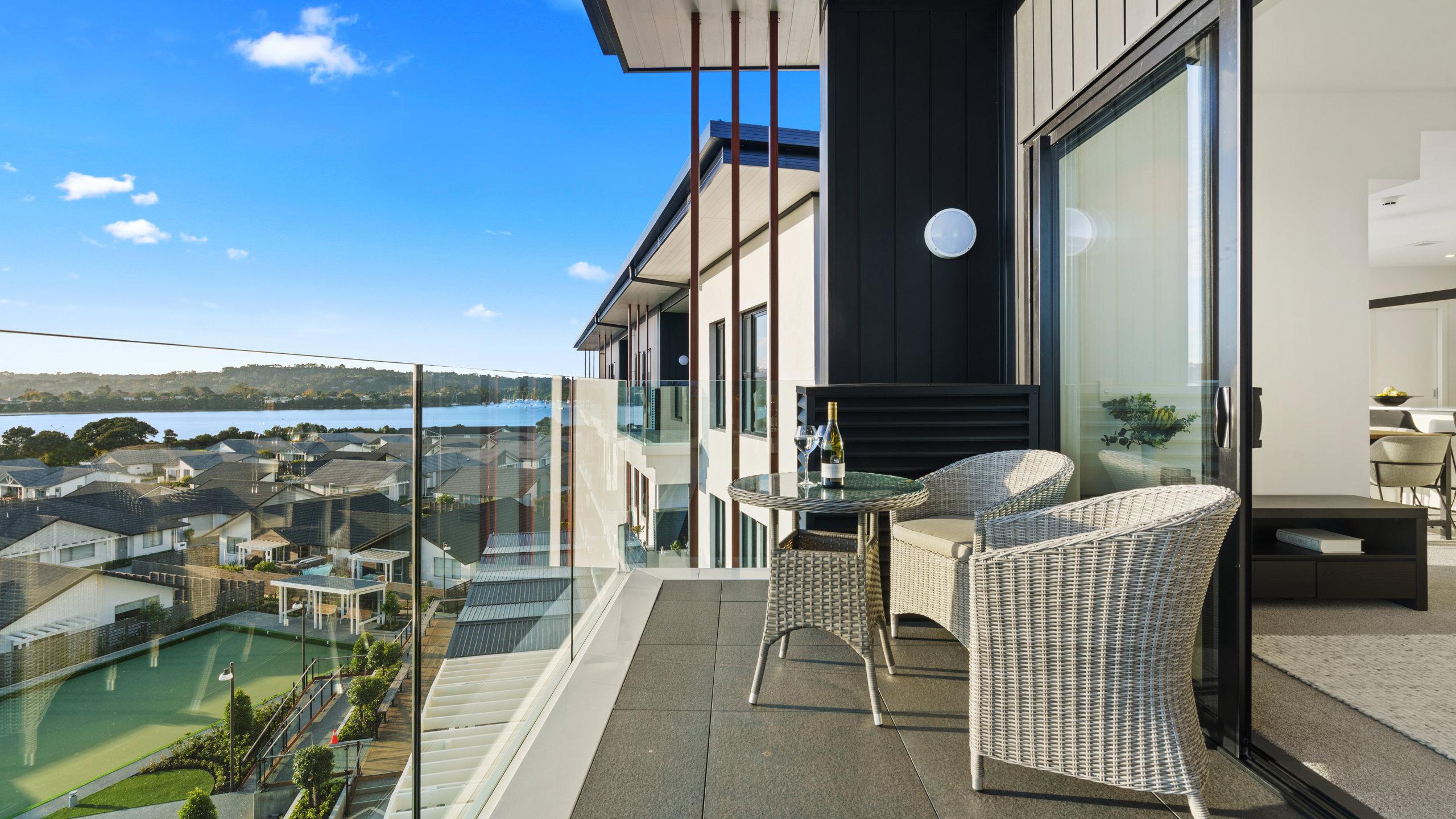 Waterford luxury retirement apartment Hobsonville Point view